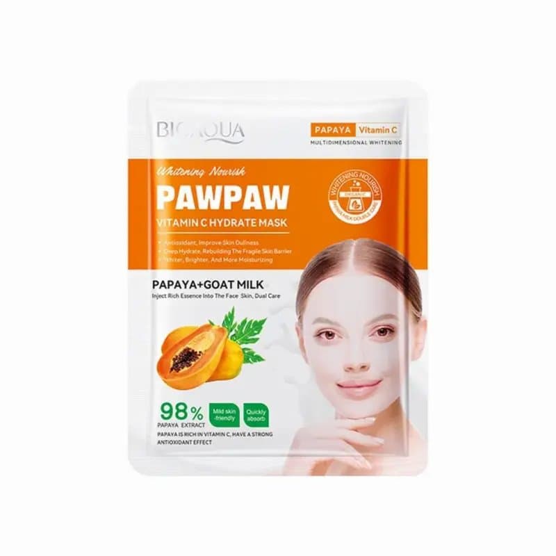 Bioaqua Pawpaw Vitamin C Hydrate Mask with Papaya & Goat Milk 25g