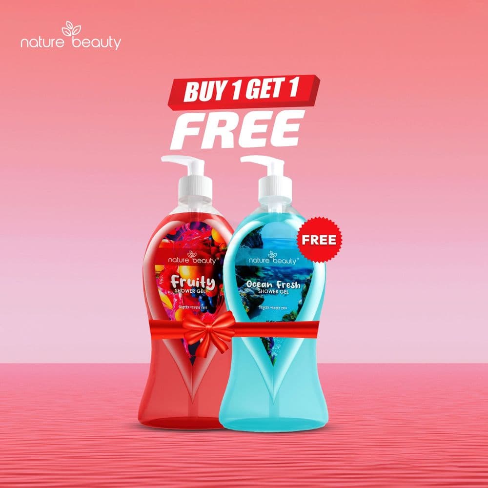 Nature Beauty Shower Gel 500ml Buy 1 Get 1: Ocean Fresh & Fruity