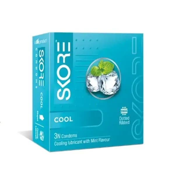 Skore Cool with Cooling Lubricant & Mint Flavoured Condom 3pc