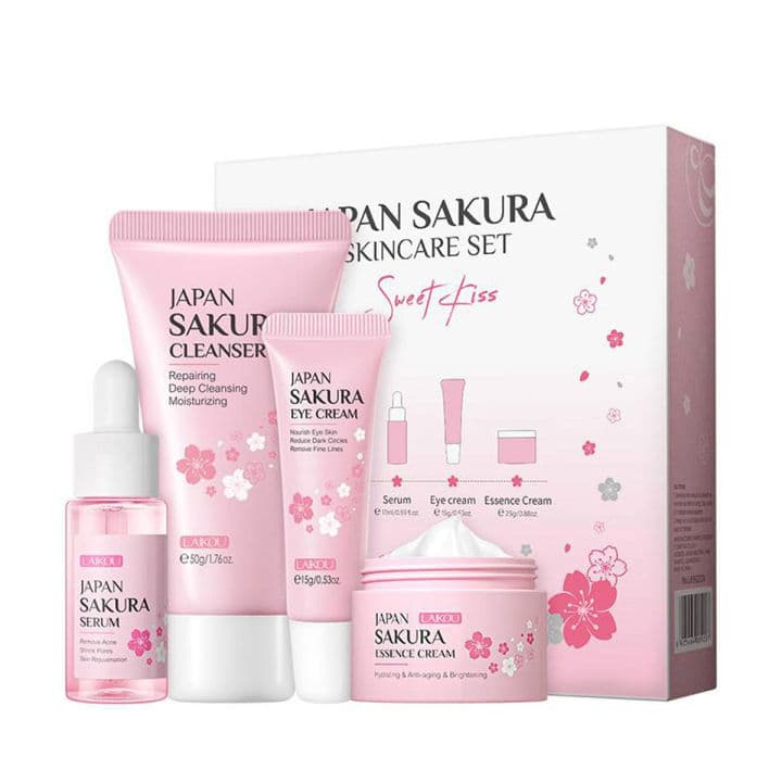 Laikou japan Sakura Skin Care Set Sweet Kiss 4pcs