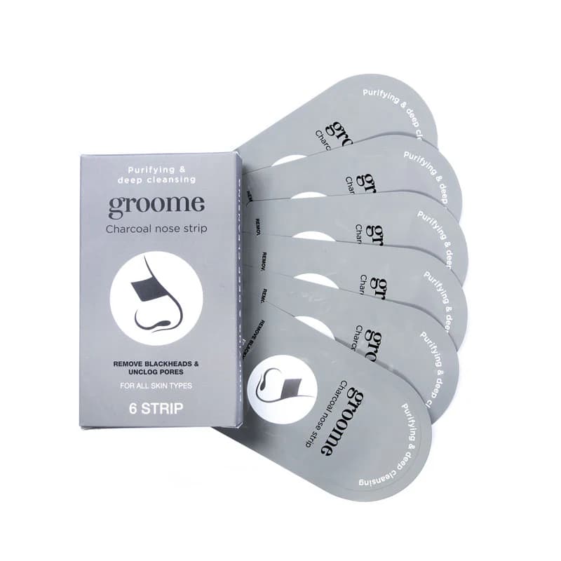 Groome Black Head Remover Charcoal Nose strips 6pcs