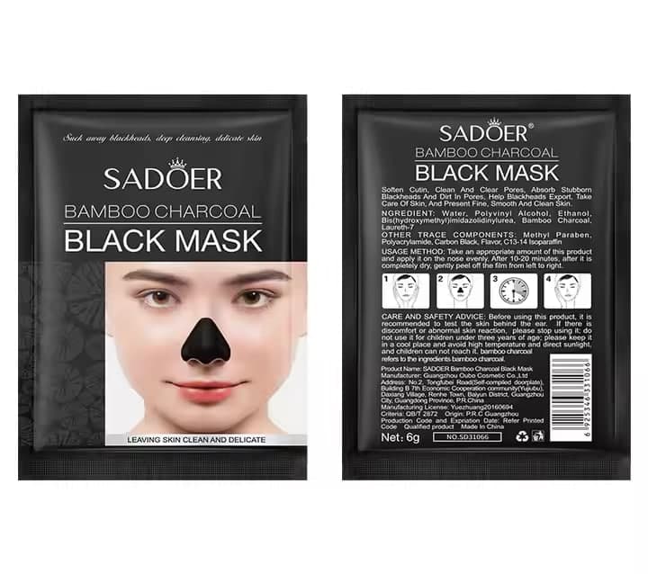 Sadoer Bamboo Charcoal Black Mask for Cleaning Pores 6g