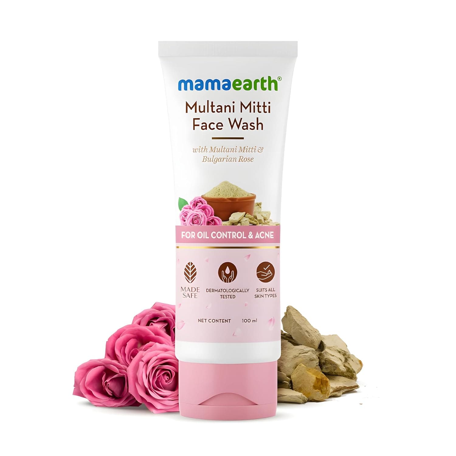 Mamaearth Multani Mitti Face Wash with Bulgarian Rose for Oil Control & Acne 100ml