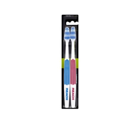 Listerine Reach Twin Pack Medium Tooth Brush
