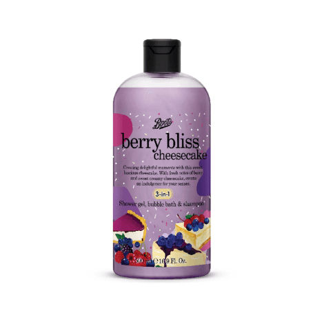 Boots Berry Bliss Cheesecake Shower Gel, Bubble Bath & Shampoo 500ml