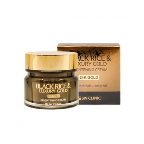 3W Clinic Black Rice & Luxury 24K Gold Brightening Cream 100g