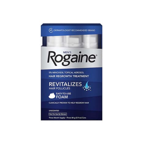 Men’s Rogaine 5% Minoxidil Foam for Hair Regrowth (3-month Supply) 60ml