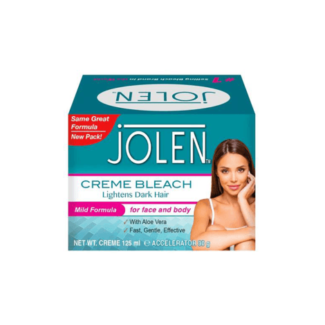 Jolen Creme Bleach Lightens Dark Hair Mild Formula 125ml
