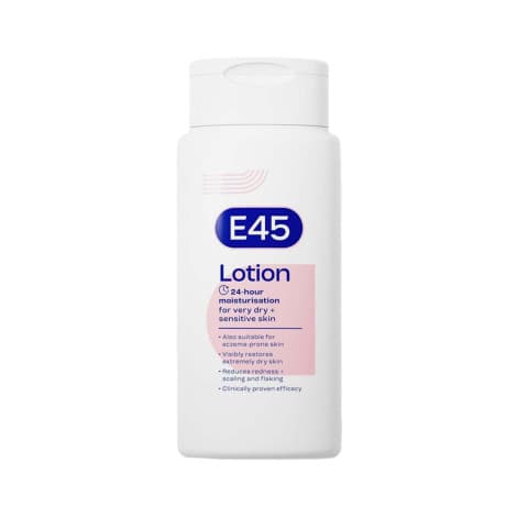 E45 24 Hour Moisturisation Lotion for Very Dry + Sensitive Skin 200ml