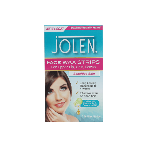 Jolen Face Wax Strips Sensitive Skin 16 Wax Strips