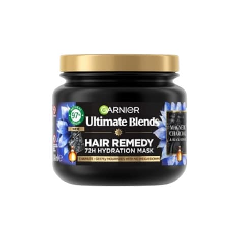 Garnier Ultimate Blends Charcoal & Black Seed Oil Hair Remedy Smoothing Mask 340ml