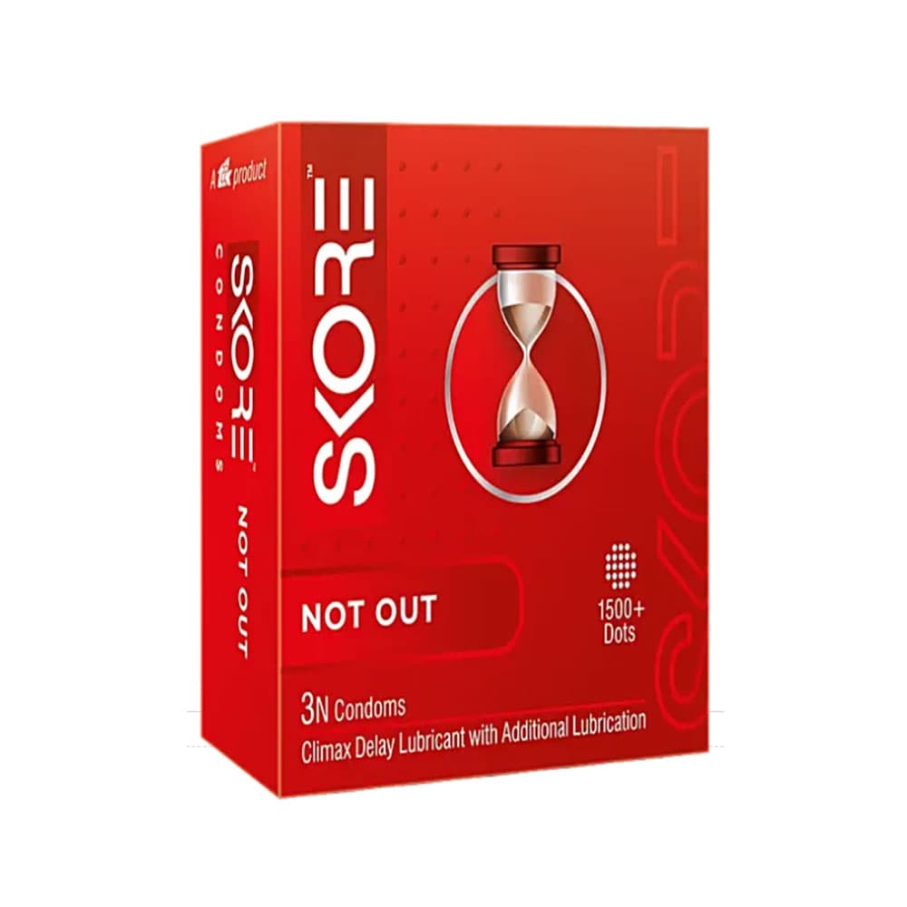 Skore Notout Climax Delay & 1500+ Dotted Condom 3pc